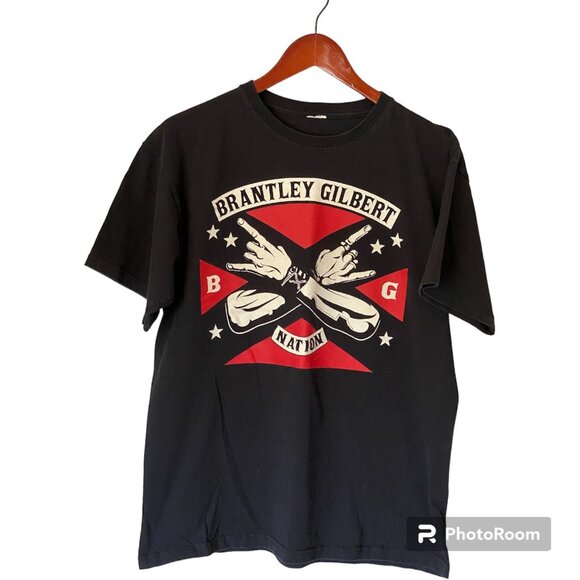 Brantley Gilbert Black S/S T-Shirt Men's Size L Concert Tour Country Music Tee - Picture 7 of 10